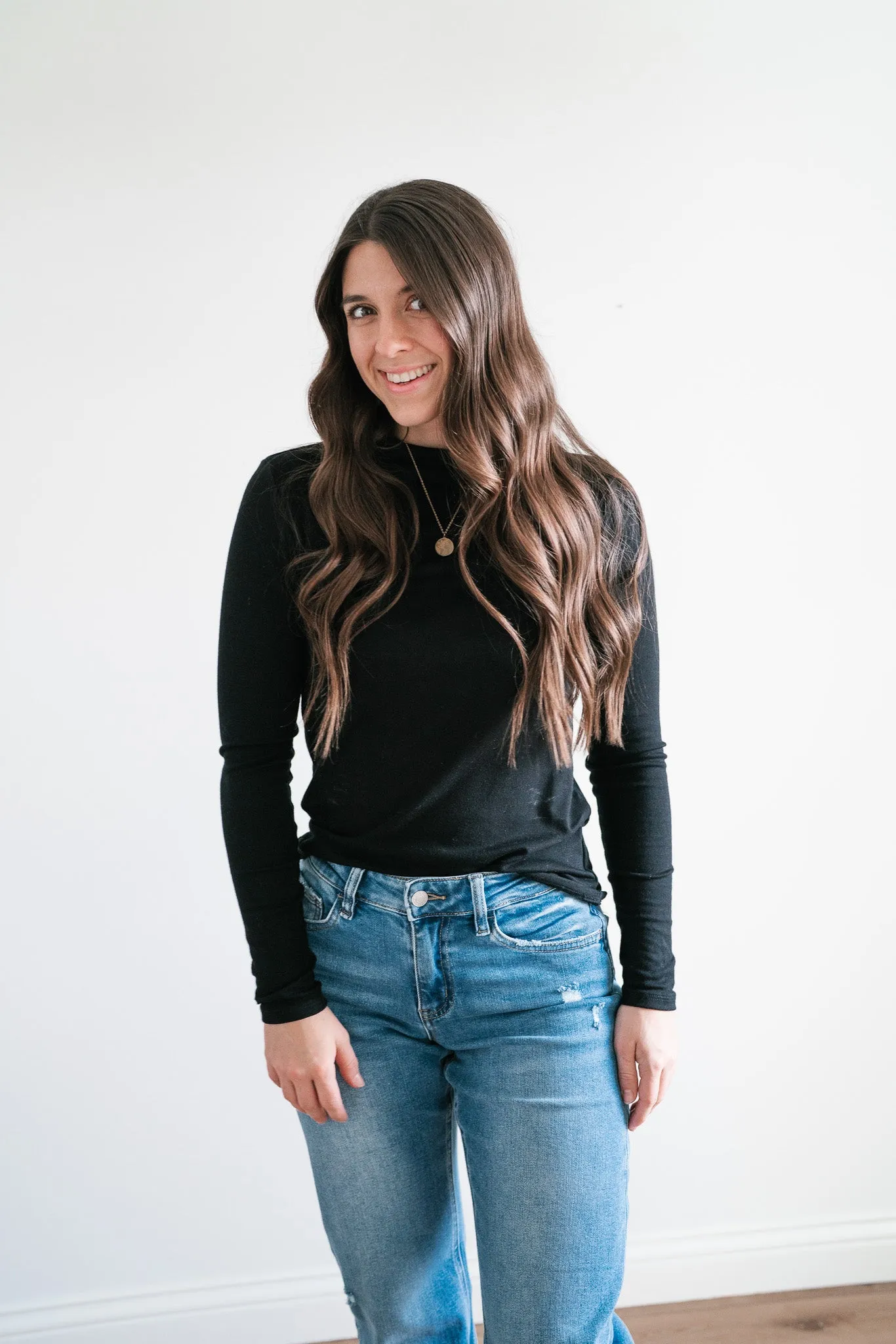 Holiday Lights Mock Neck Top