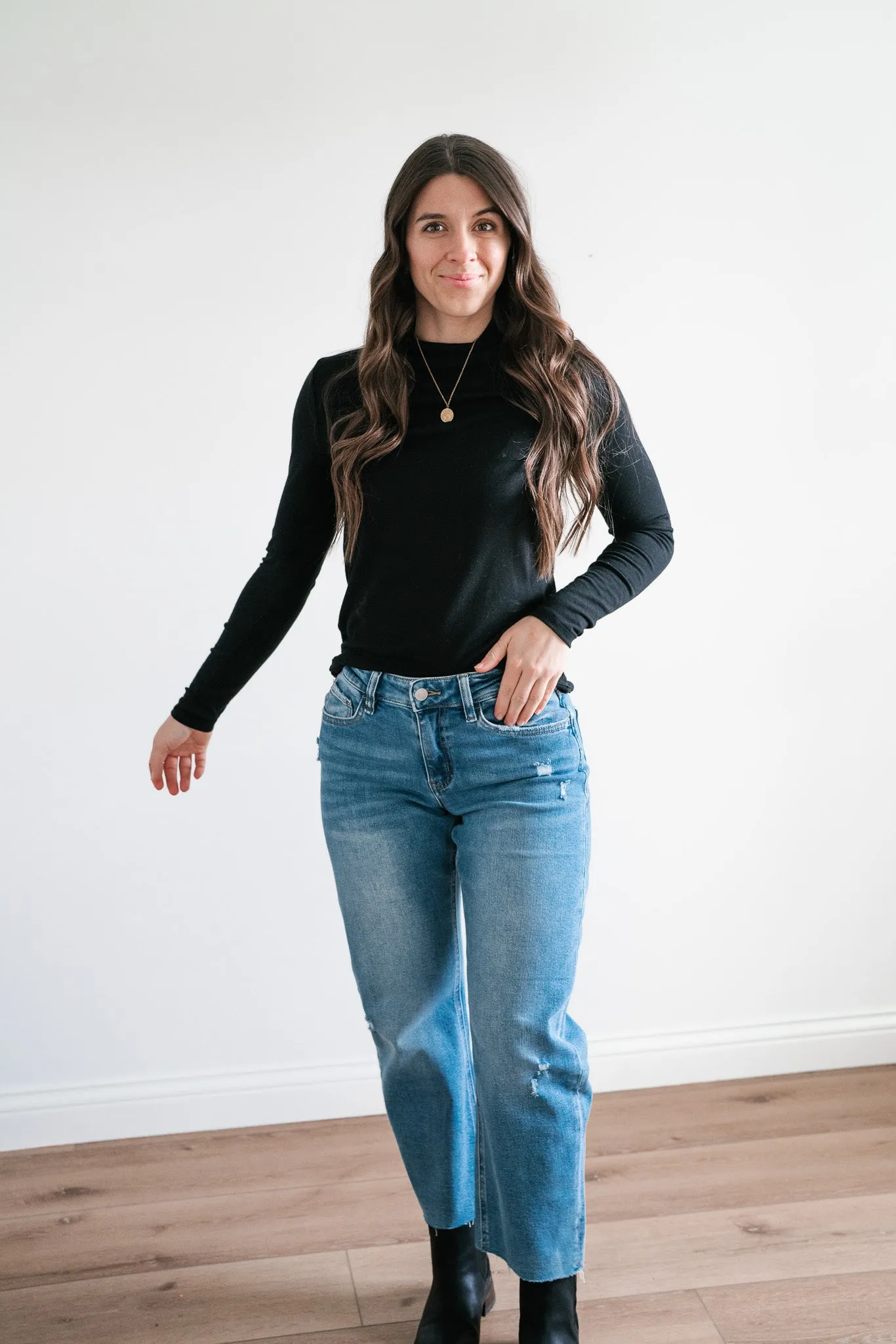 Holiday Lights Mock Neck Top