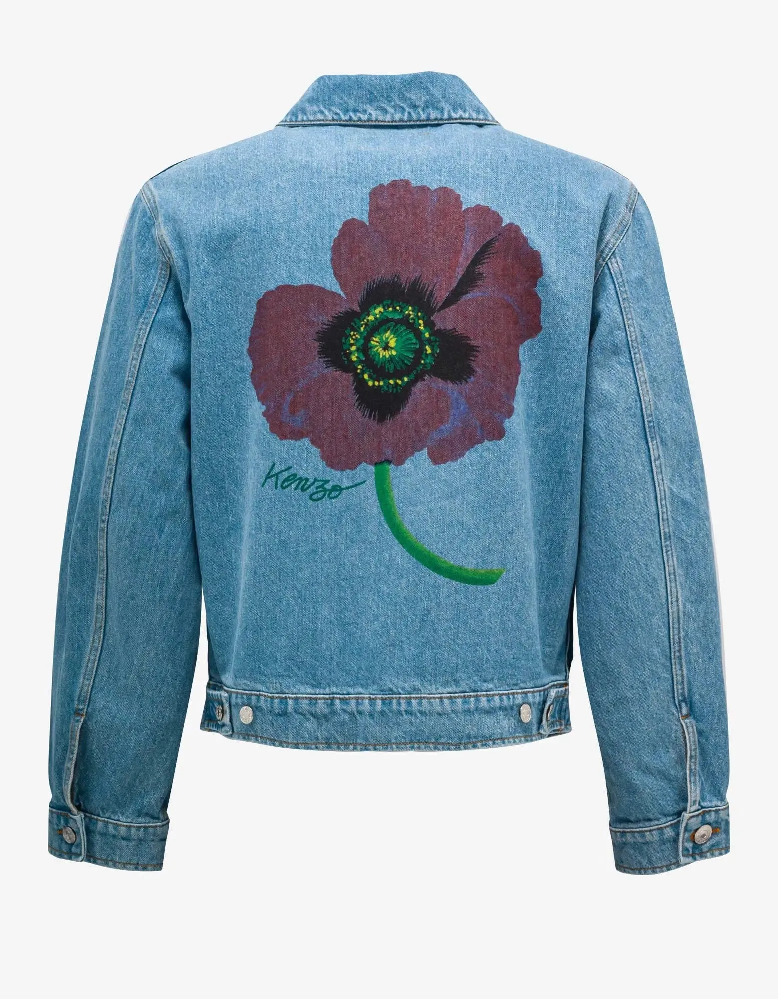 Kenzo Sky Blue Kenzo Poppy Denim Jacket