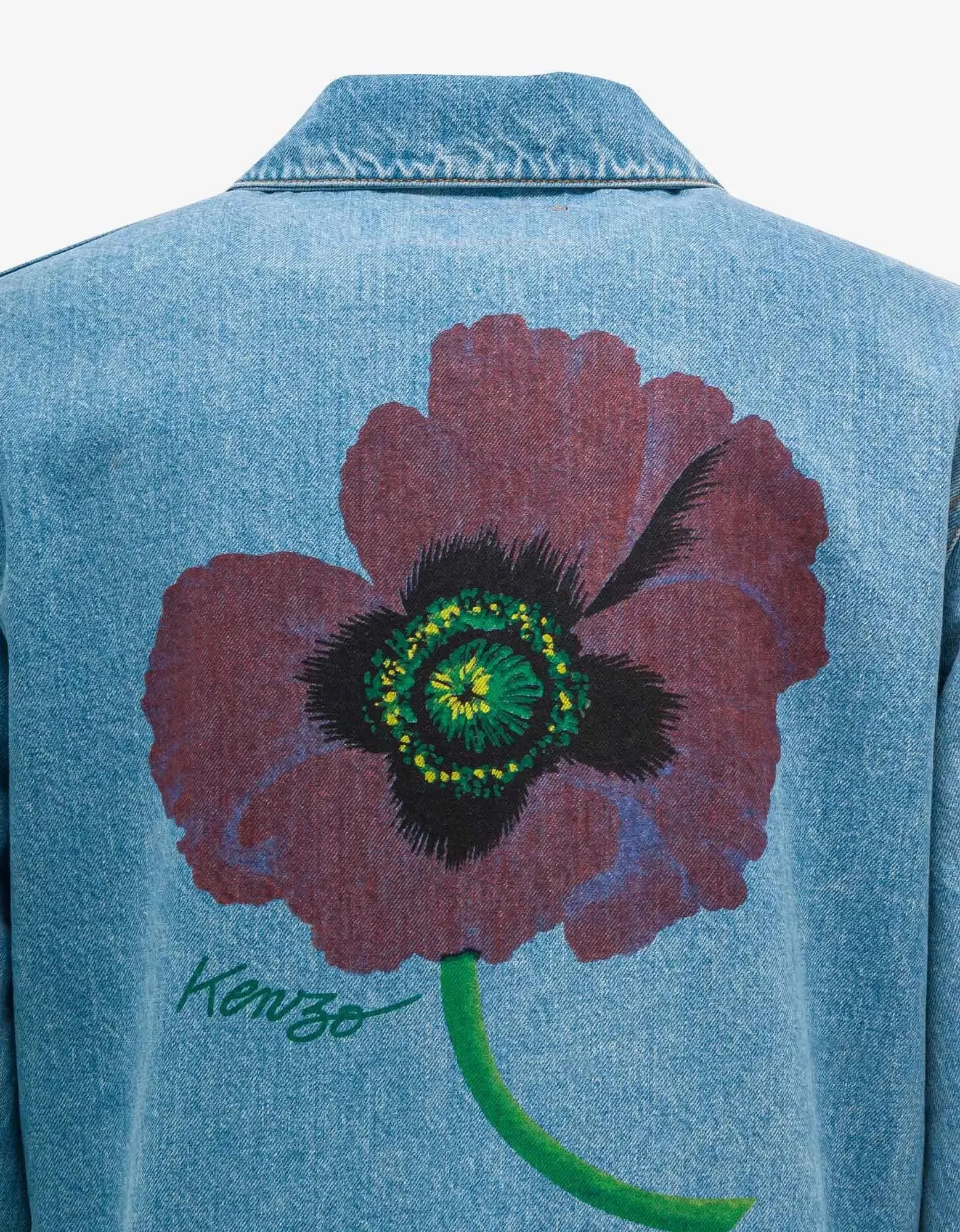 Kenzo Sky Blue Kenzo Poppy Denim Jacket
