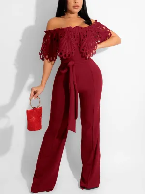 Lace Hollow Out Off shoulder