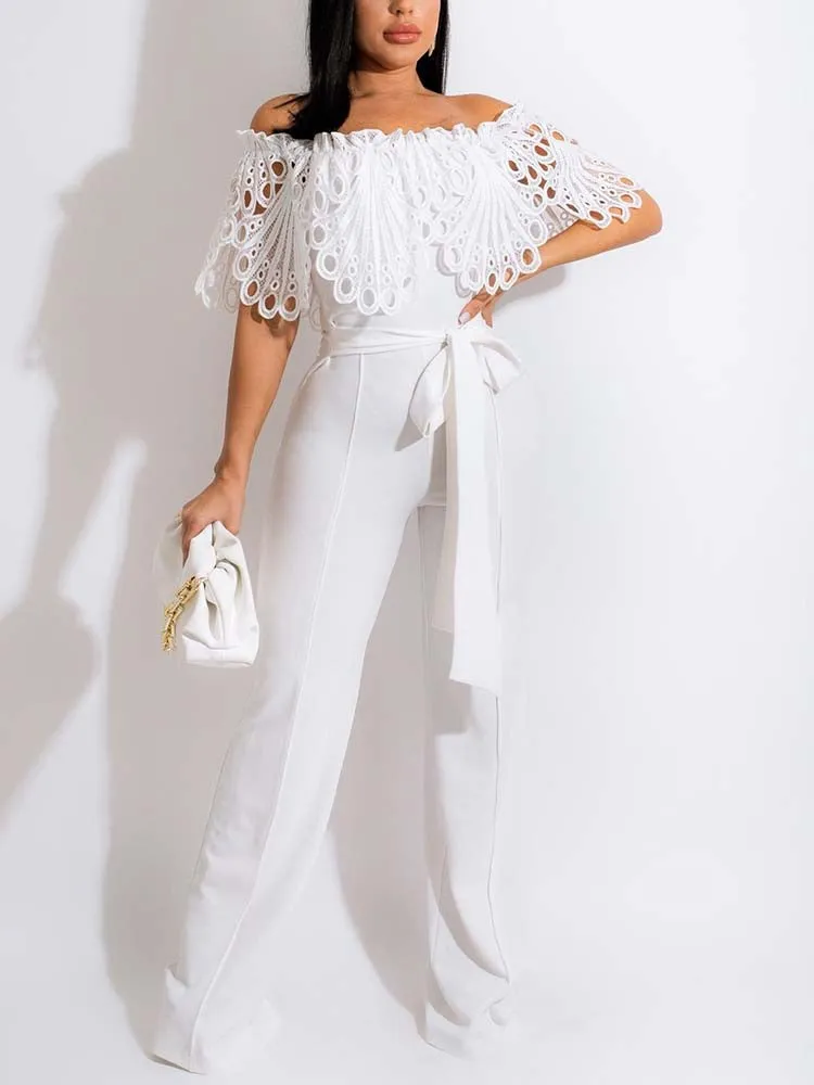 Lace Hollow Out Off shoulder