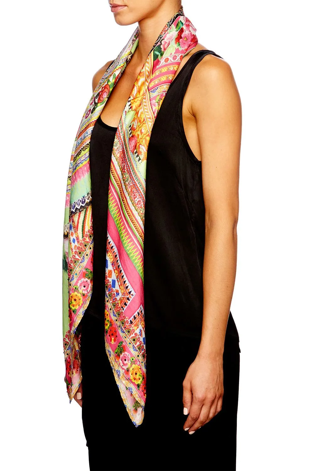 LARGE SQUARE SCARF HANI HONEY