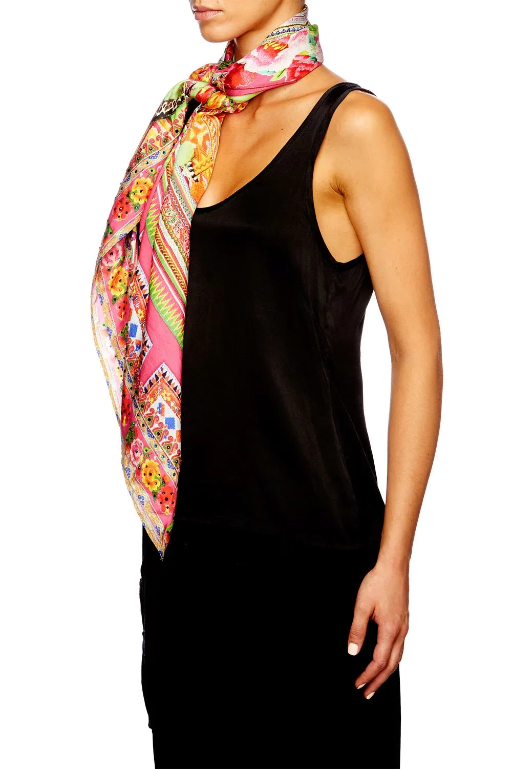 LARGE SQUARE SCARF HANI HONEY