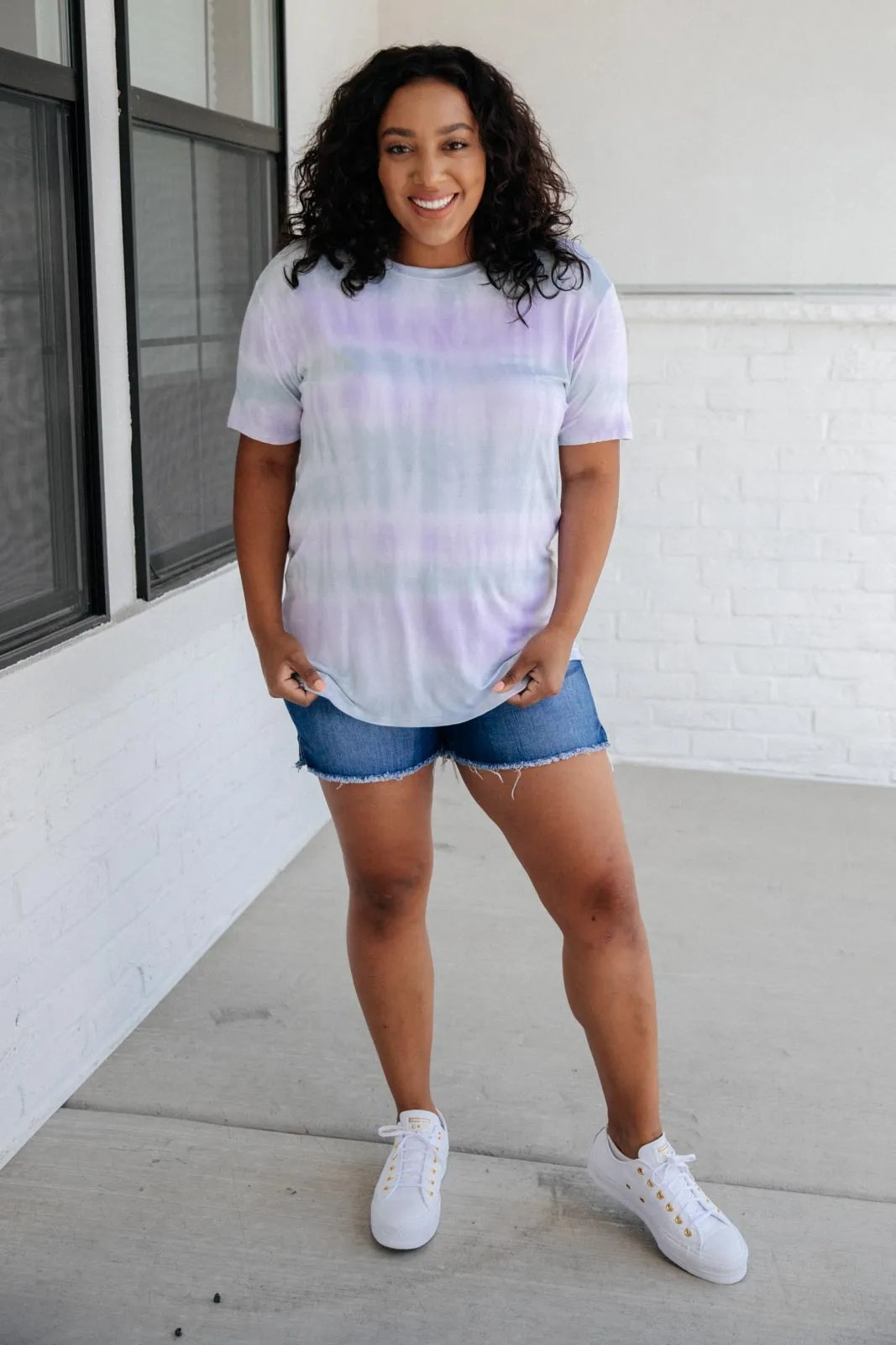 Lavender Fields Subtle Tie Dye Top