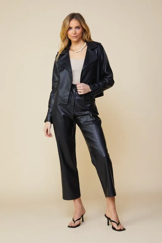 Leather Straight Pants