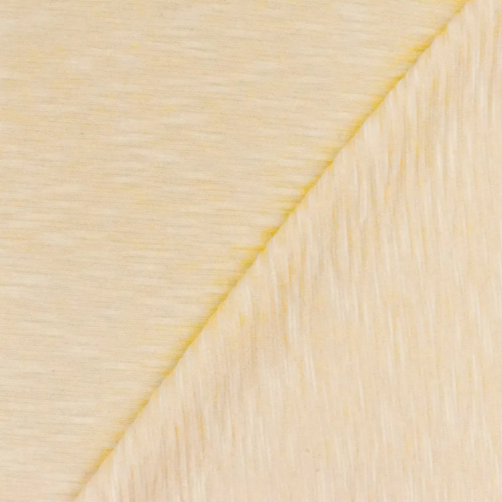 Light Yellow-White Stripe Crinkle Stretch Jersey Knit Fabric