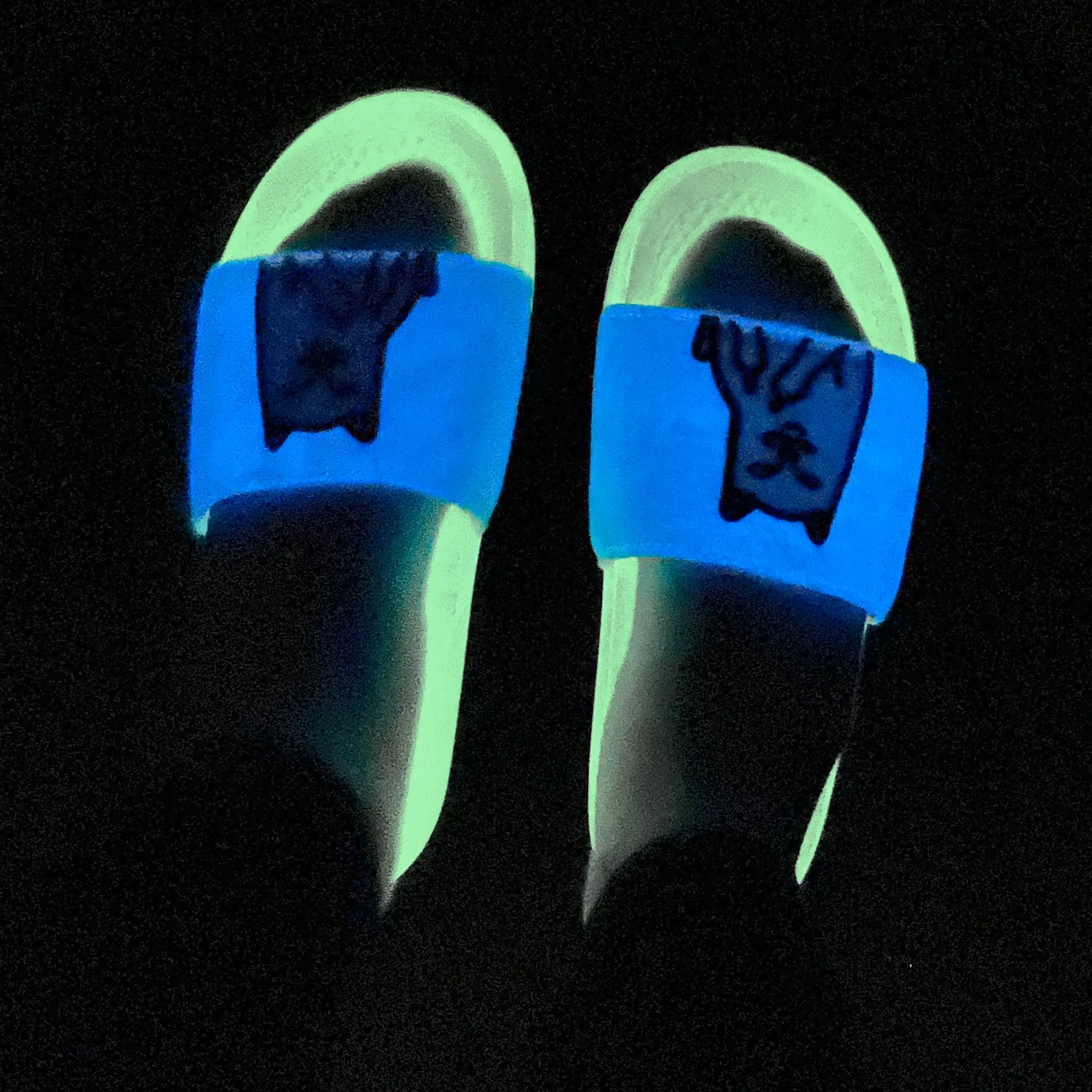Lord Nermal Glow in the Dark Slides (Blue/Neon)