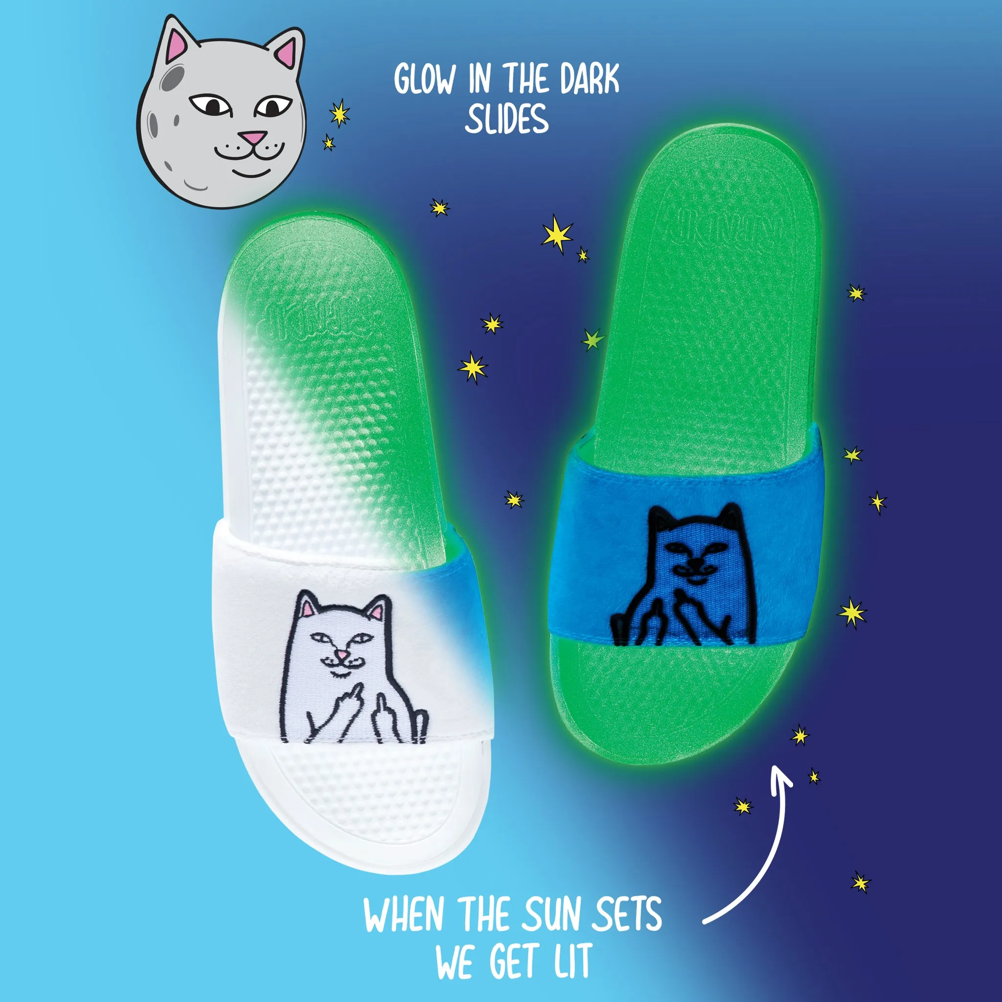 Lord Nermal Glow in the Dark Slides (Blue/Neon)