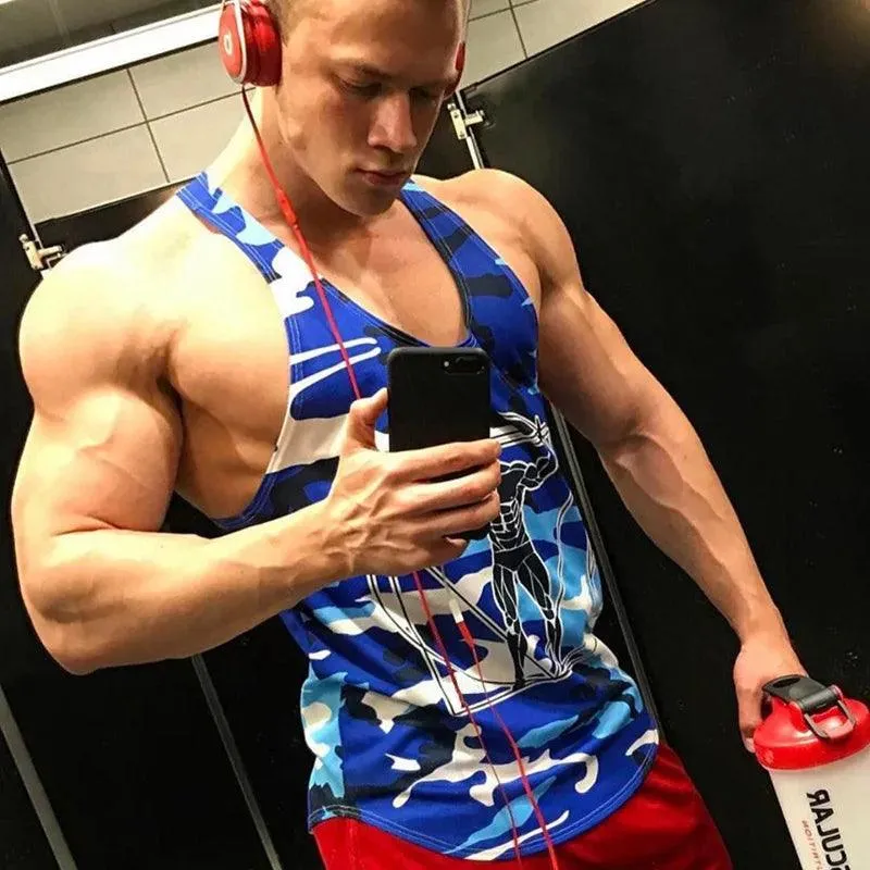 Men Bodybuilding Tank Tops Camouflage Sleeveless