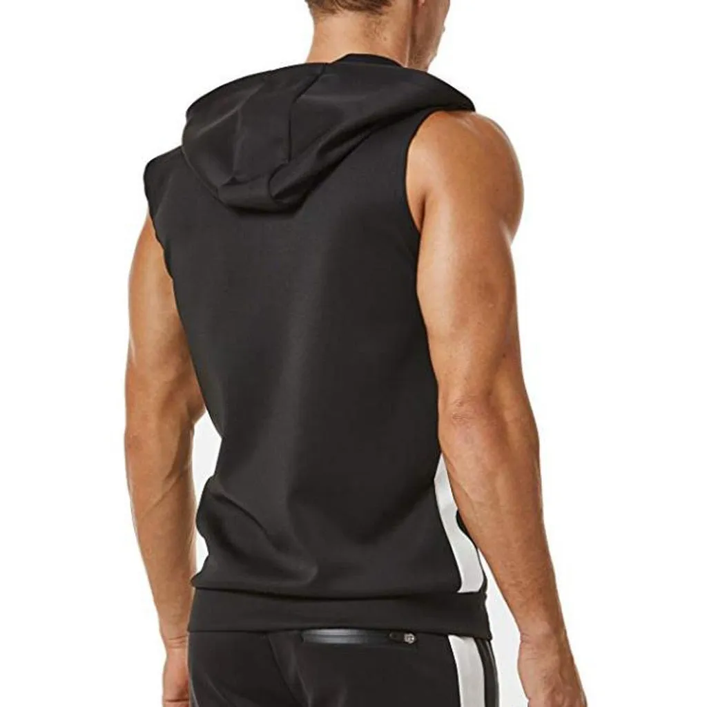Men Zipper Sports Hooded Shirt