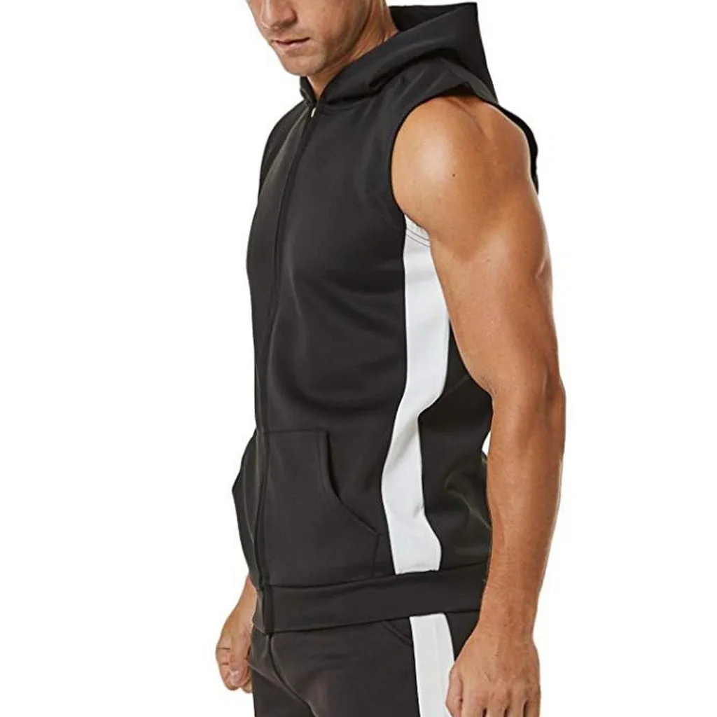 Men Zipper Sports Hooded Shirt