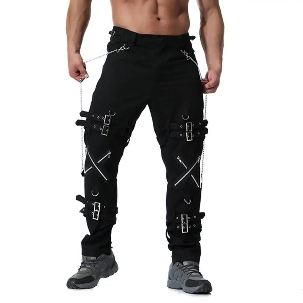 Men's Fashion Punk Rock Cargo Pants by MISNIKI