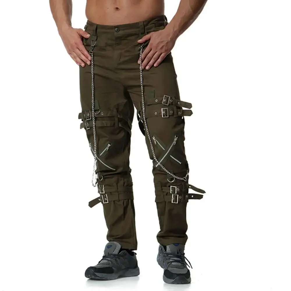 Men's Fashion Punk Rock Cargo Pants by MISNIKI