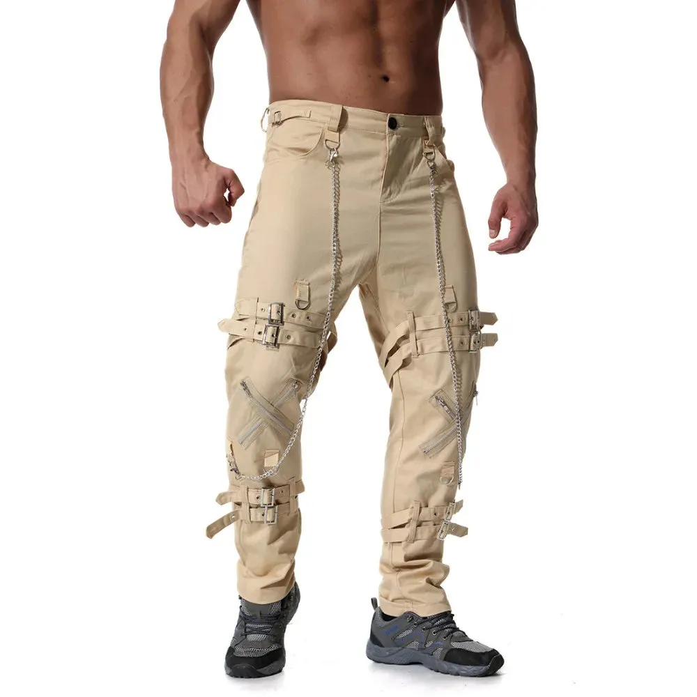 Men's Fashion Punk Rock Cargo Pants by MISNIKI