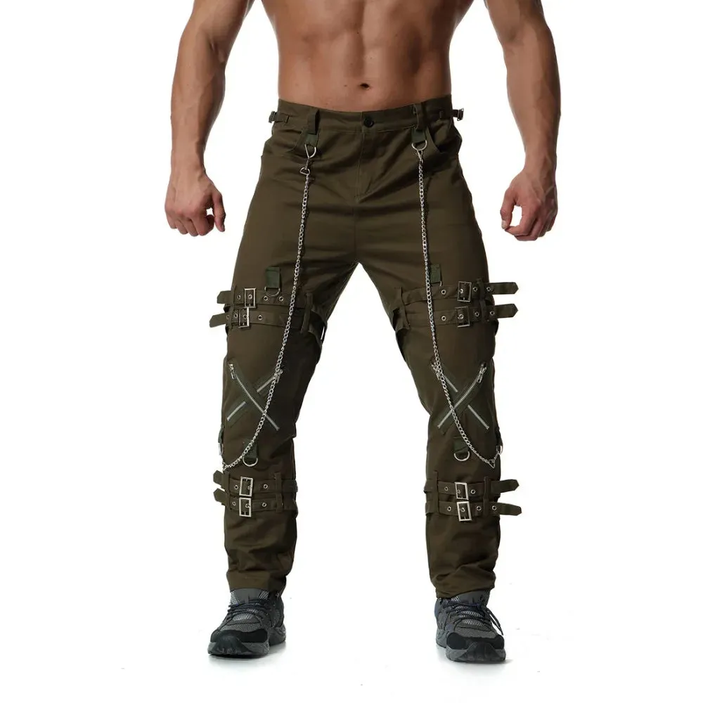 Men's Fashion Punk Rock Cargo Pants by MISNIKI
