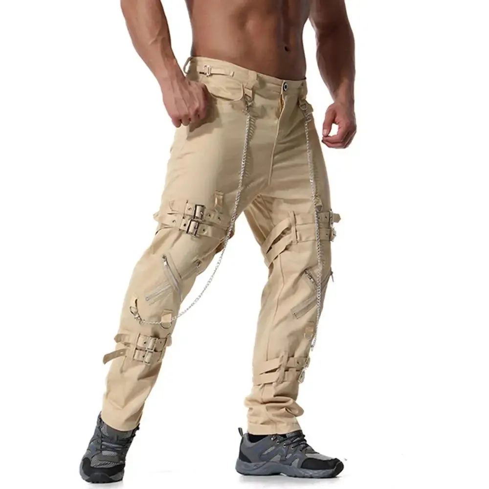 Men's Fashion Punk Rock Cargo Pants by MISNIKI