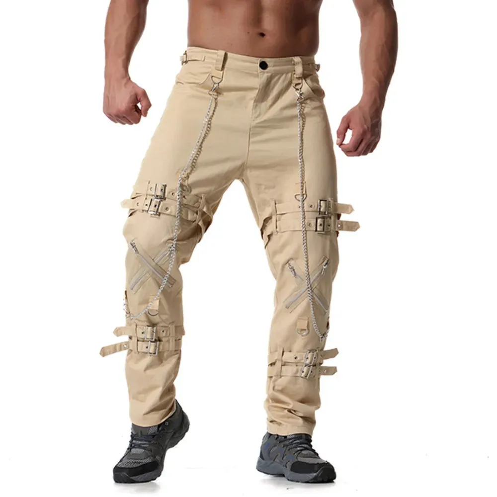 Men's Fashion Punk Rock Cargo Pants by MISNIKI