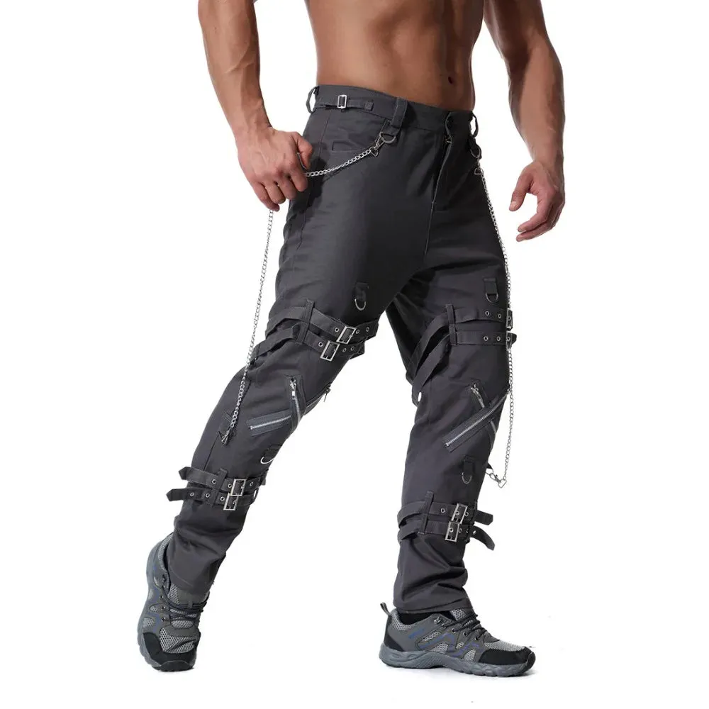 Men's Fashion Punk Rock Cargo Pants by MISNIKI