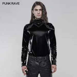 Men's Gothic Imitation Shark Skin Long Sleeved T-shirts