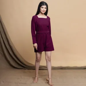 Mulberry Cotton Square Neck Gathered Romper