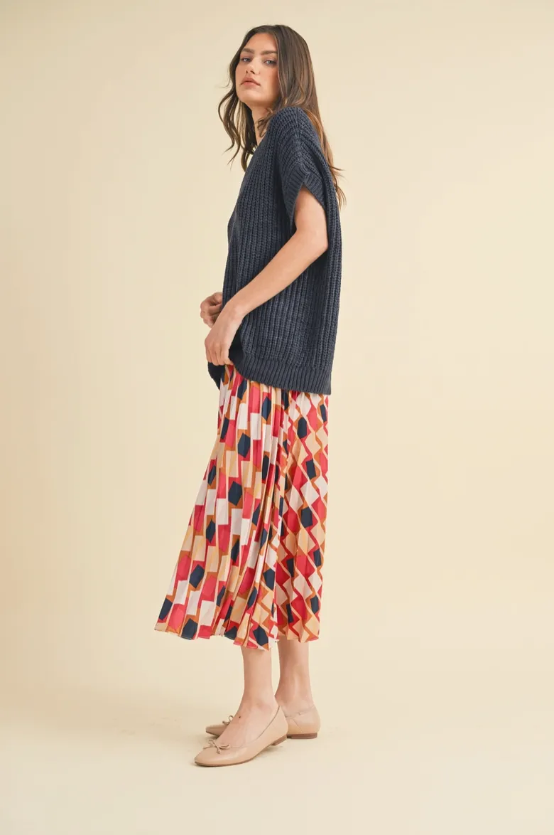 Navy Short Sleeve Sweater