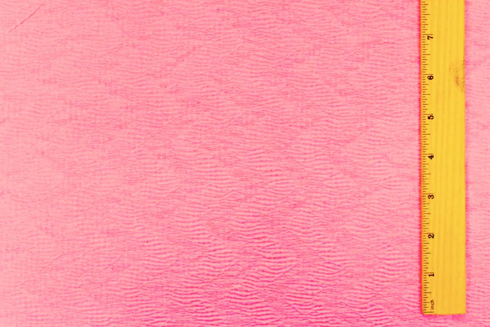 Neon Pink Crinkle Stretch Plisse Polyspan Jersey Knit Fabric