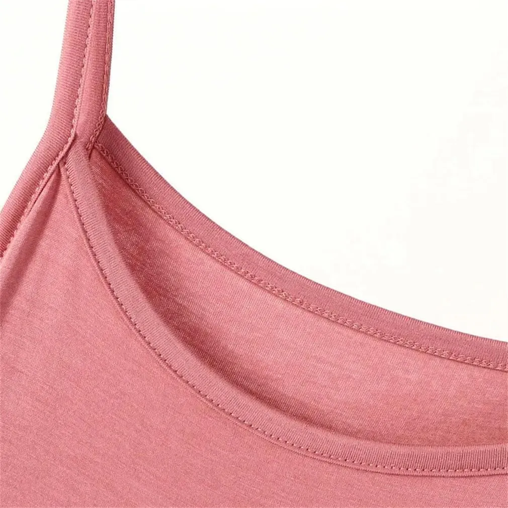 Oversized Spaghetti Strap Dress Basic Dresses Sundress Solid Camisoles