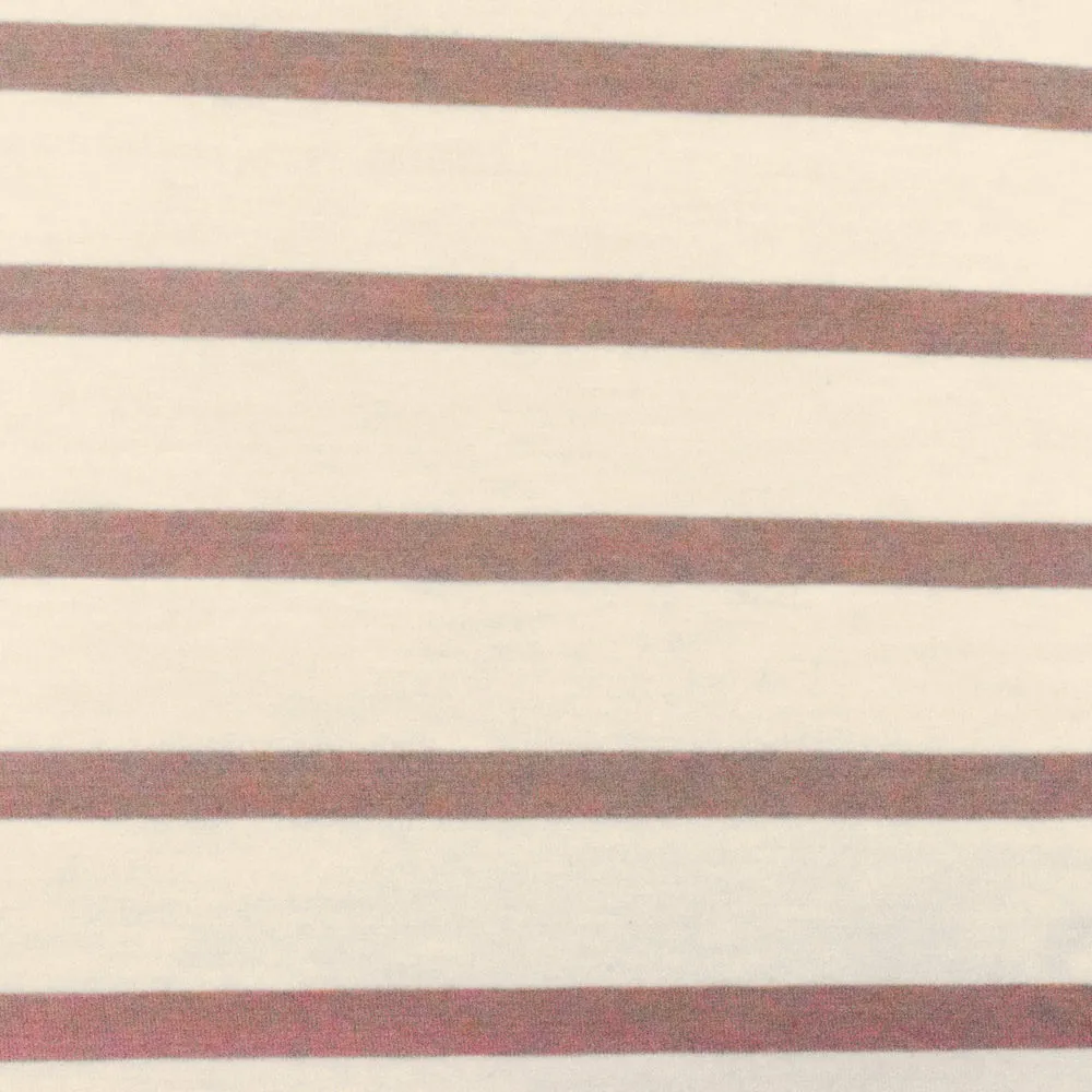 Pink-Ivory Stripe Stretch Spandex Rayon Modal Jersey Knit Fabric