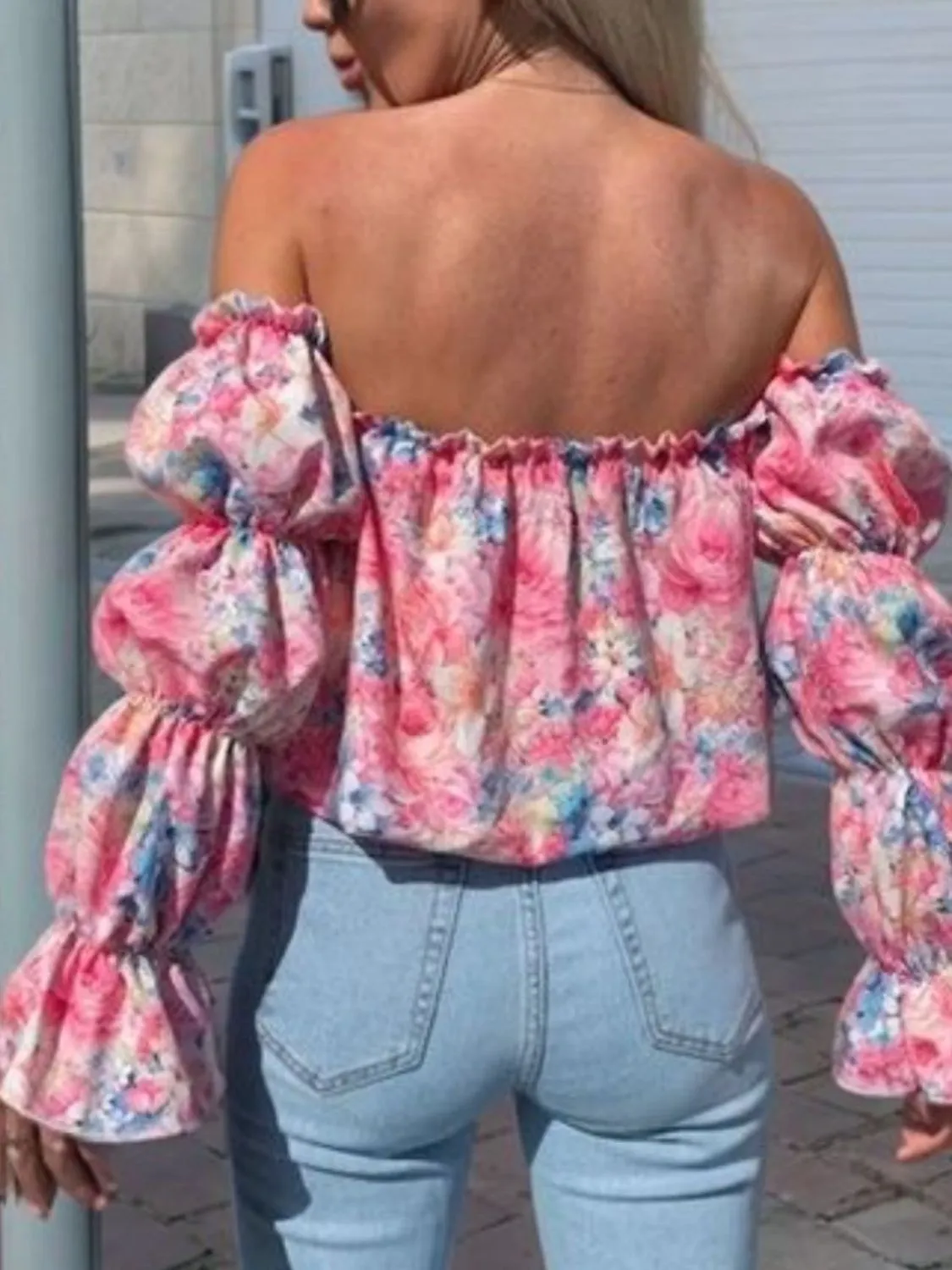 Printed Off-Shoulder Blouse (U CARE)