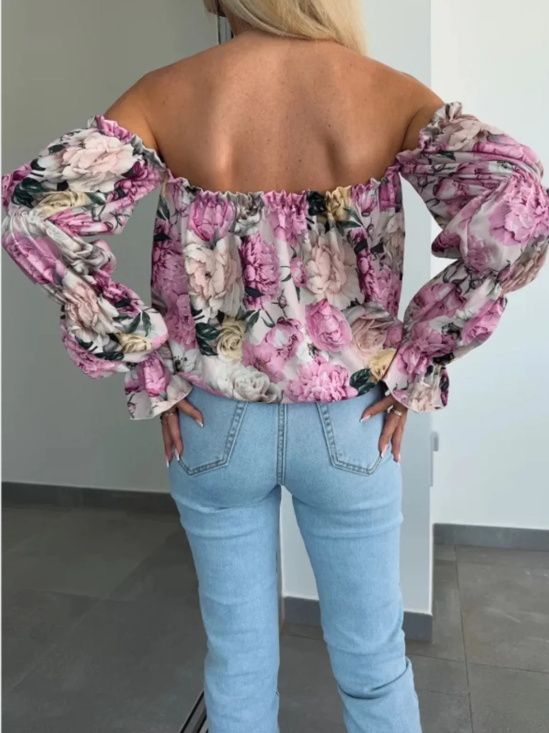 Printed Off-Shoulder Blouse (U CARE)