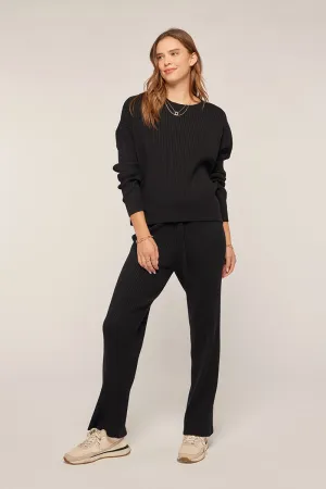 Ribbed Lounge Sweater - Black
