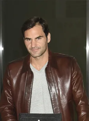 ROGER FEDERER LEATHER JACKET | MEN CELEBRITY LEATHER JACKET BY THE JACKET SELLER