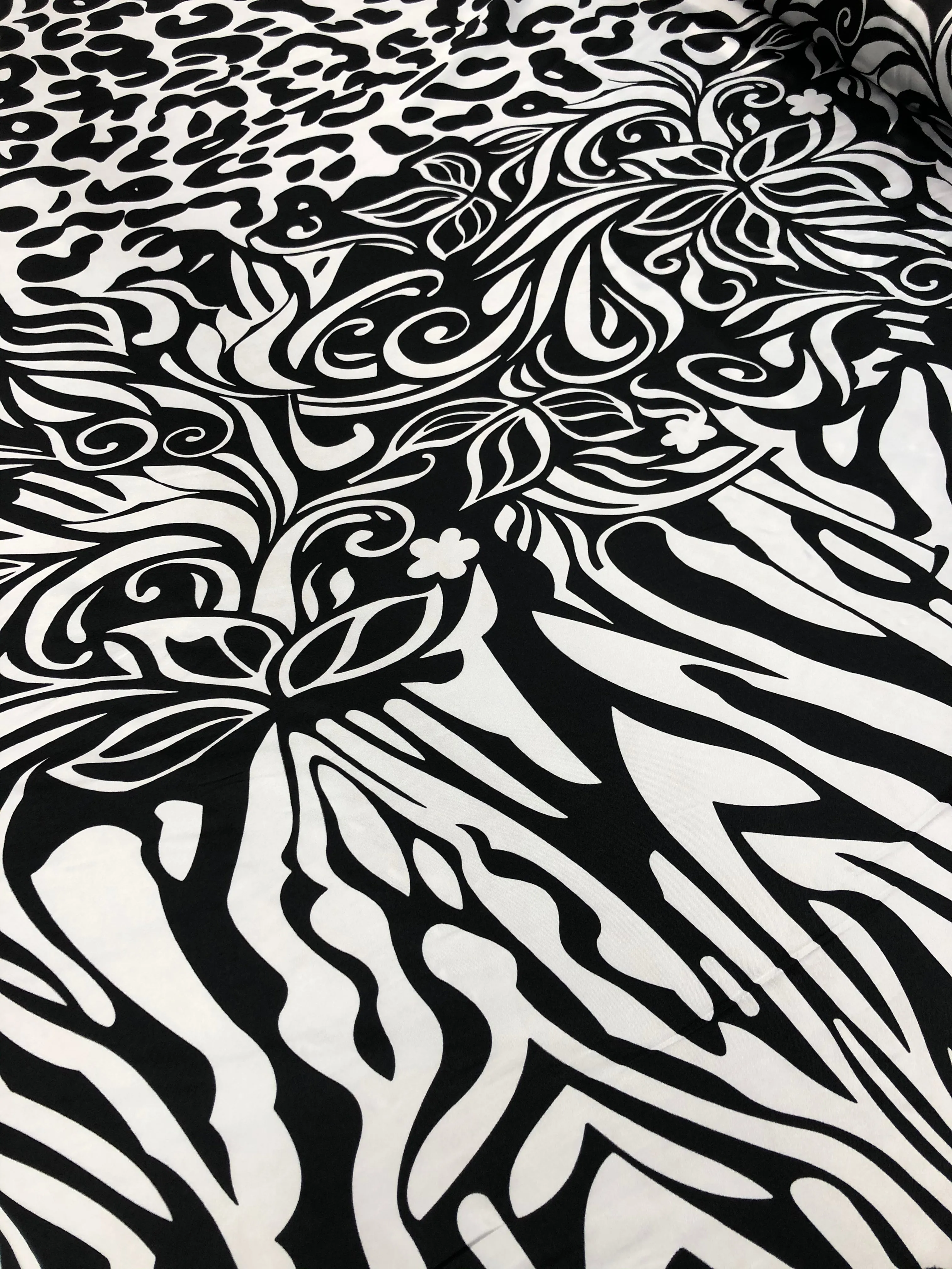 Satin Prints  - African Trio Black