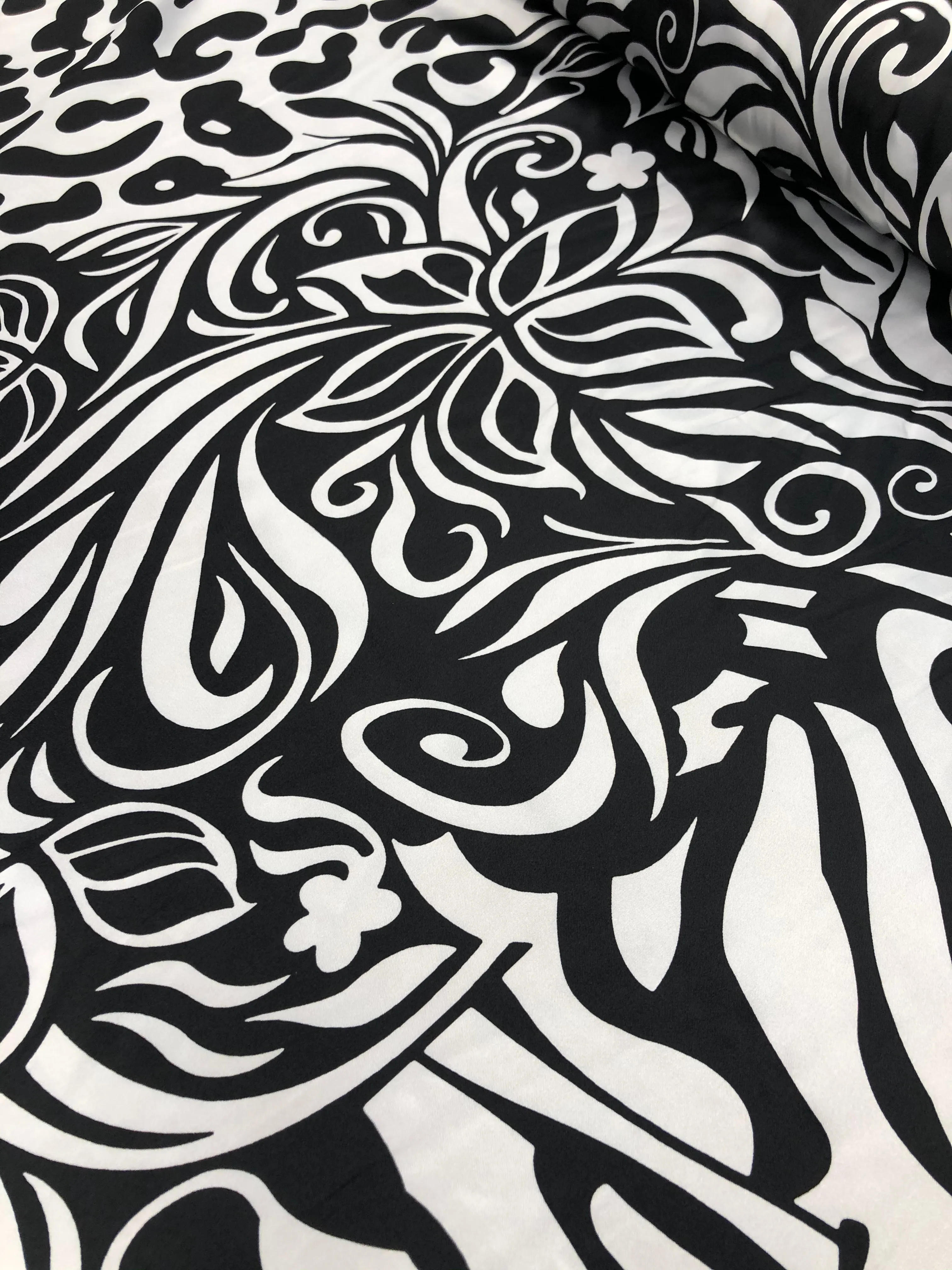Satin Prints  - African Trio Black
