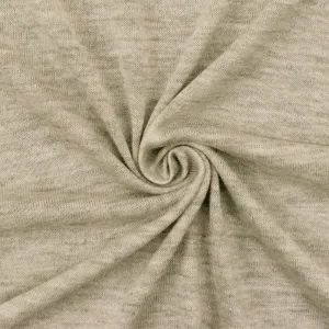 Slightly Beige-Gray-Ivory Slub Stretch Rayon Jersey Knit Fabric
