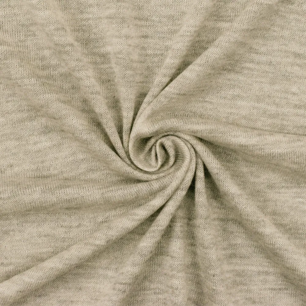 Slightly Beige-Gray-Ivory Slub Stretch Rayon Jersey Knit Fabric