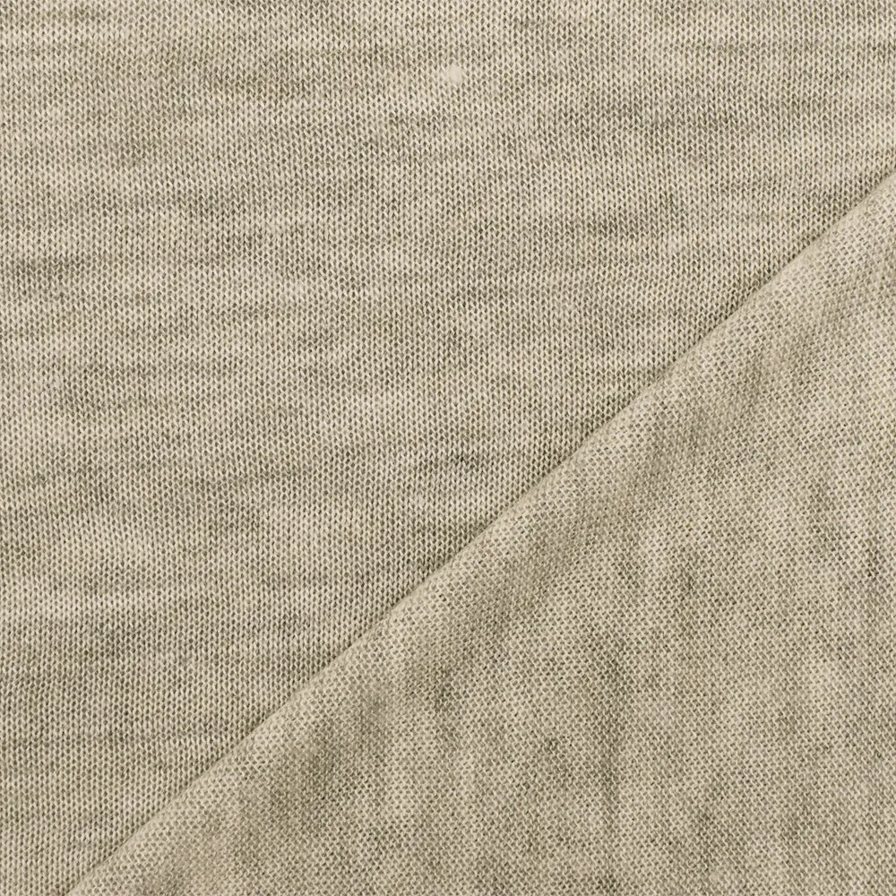 Slightly Beige-Gray-Ivory Slub Stretch Rayon Jersey Knit Fabric