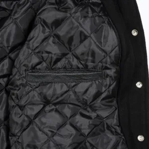 Spine Spark Purple Wool Varsity Jacket White Leather Sleeves
