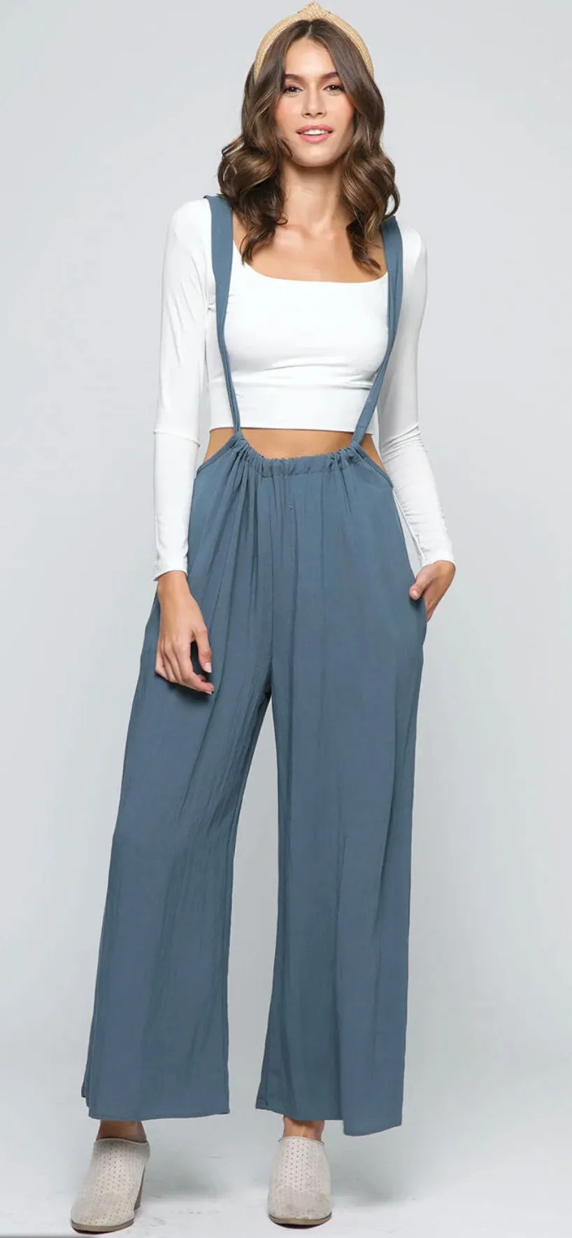 Suspender Style Jumpsuit (Available in 6 colors)