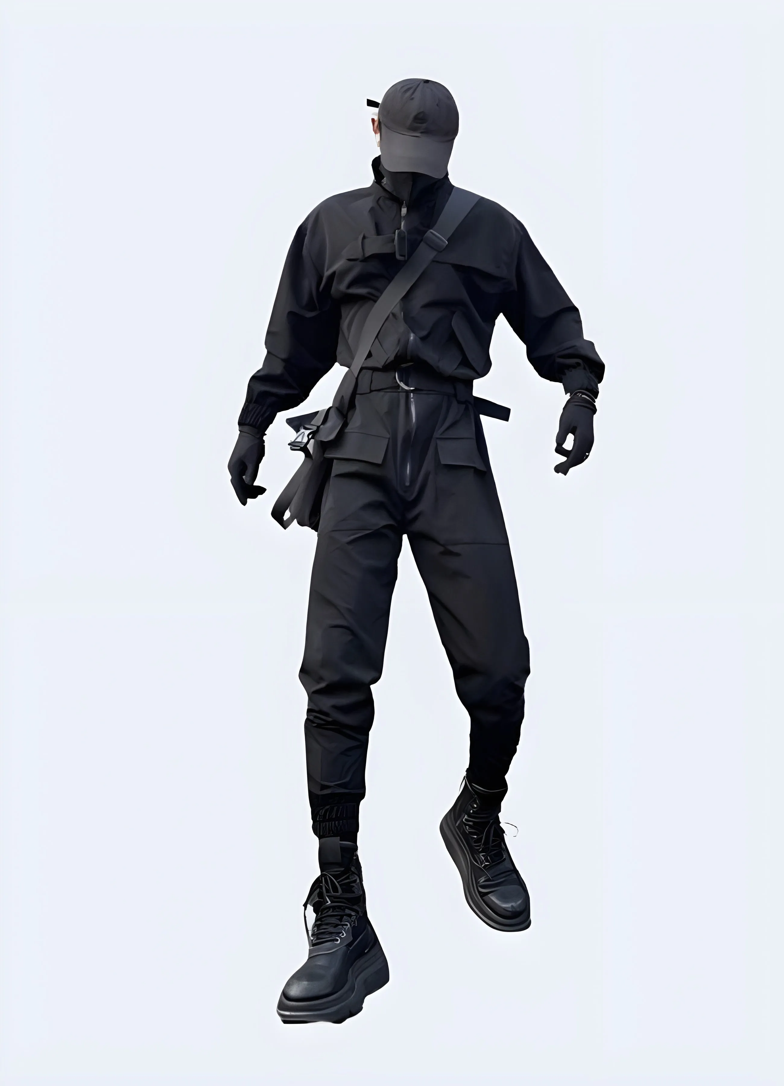 Tactical Black Slim Fit Coverall