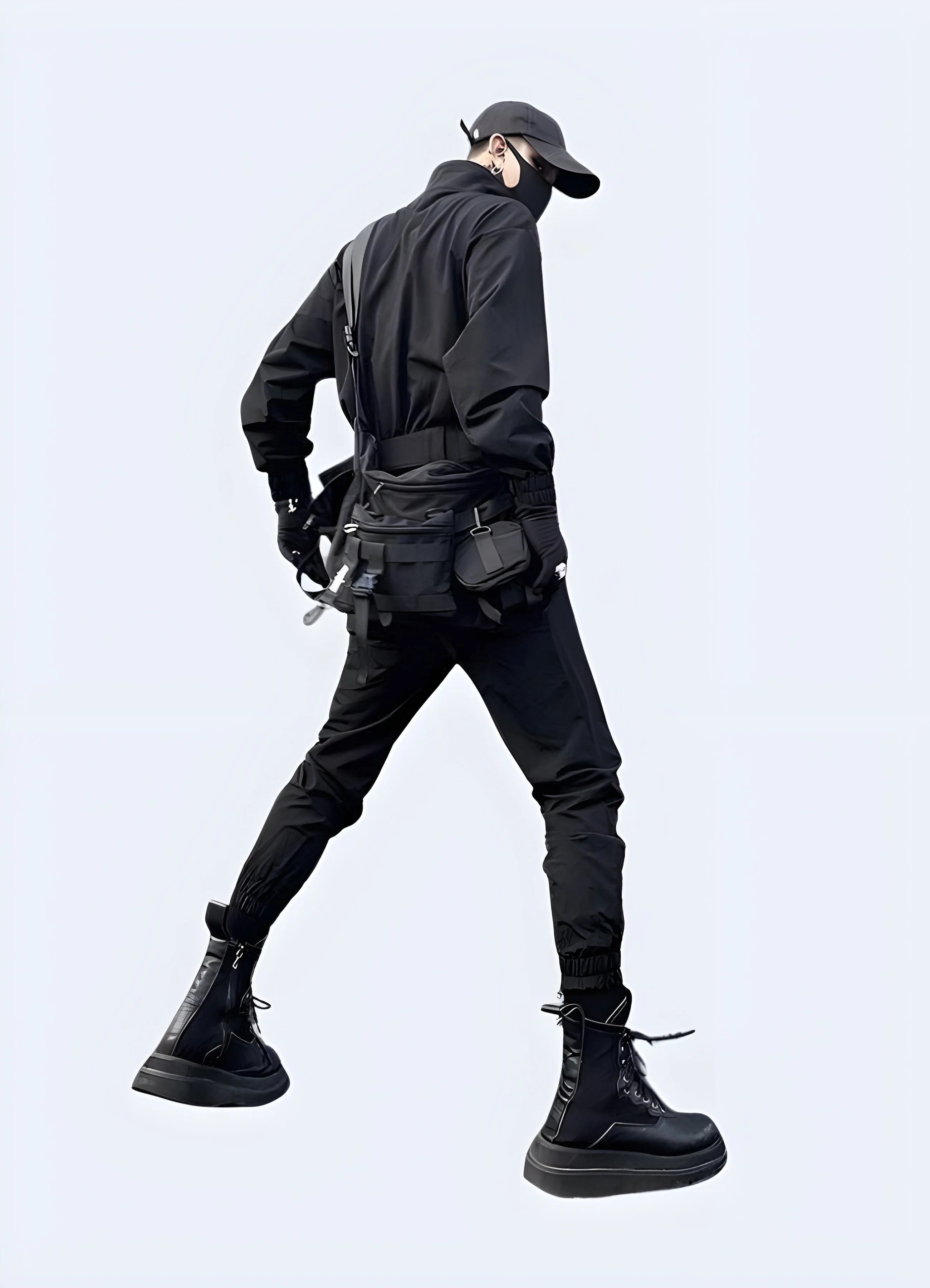 Tactical Black Slim Fit Coverall