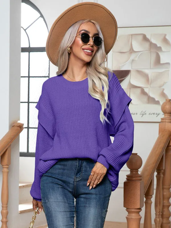 TastyHottie - Women's New Style Drop Shoulder Long Sleeve Loose Knitted Sweater