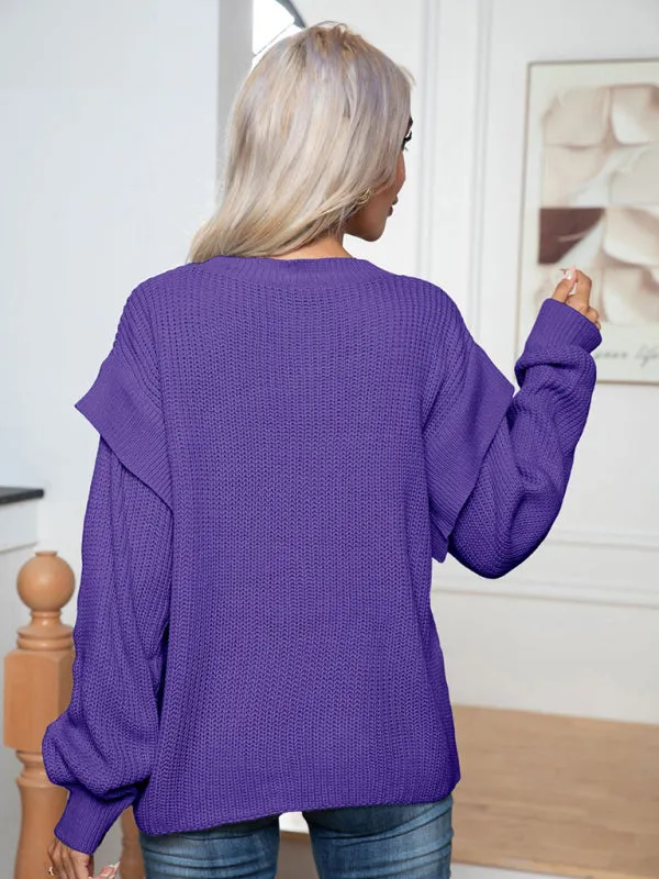 TastyHottie - Women's New Style Drop Shoulder Long Sleeve Loose Knitted Sweater