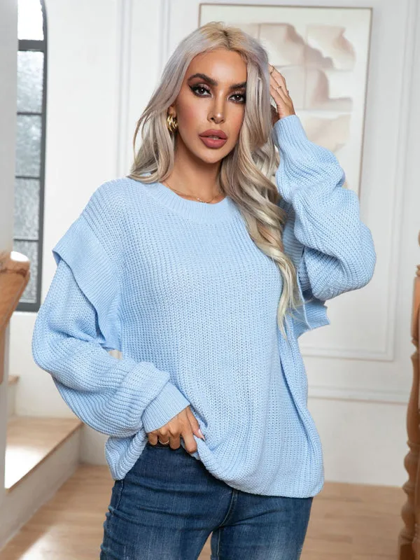 TastyHottie - Women's New Style Drop Shoulder Long Sleeve Loose Knitted Sweater