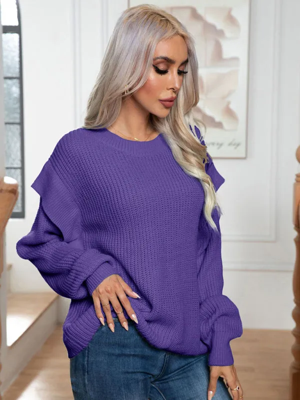 TastyHottie - Women's New Style Drop Shoulder Long Sleeve Loose Knitted Sweater