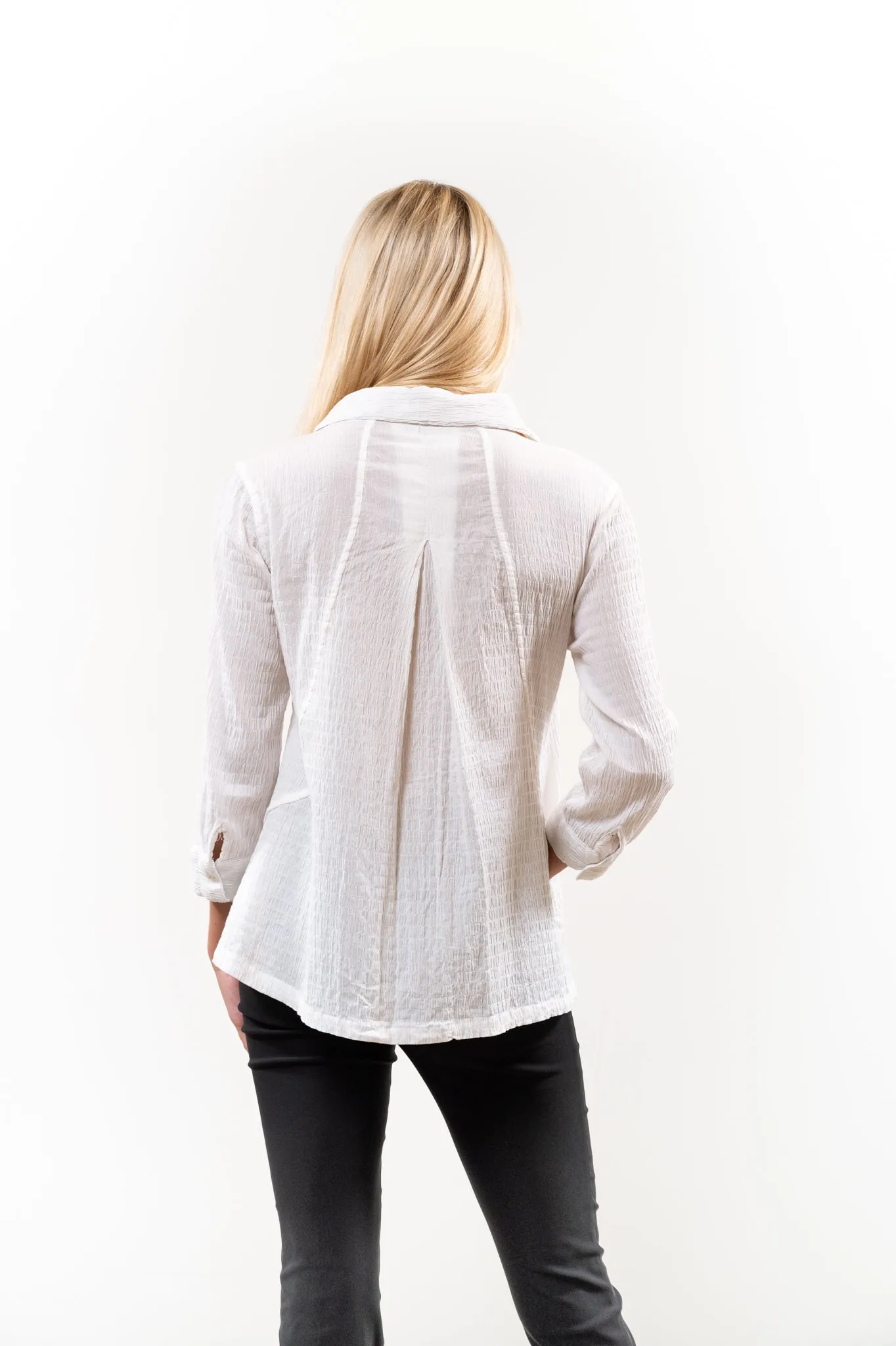 The Mimi Textured Cotton Top in White
