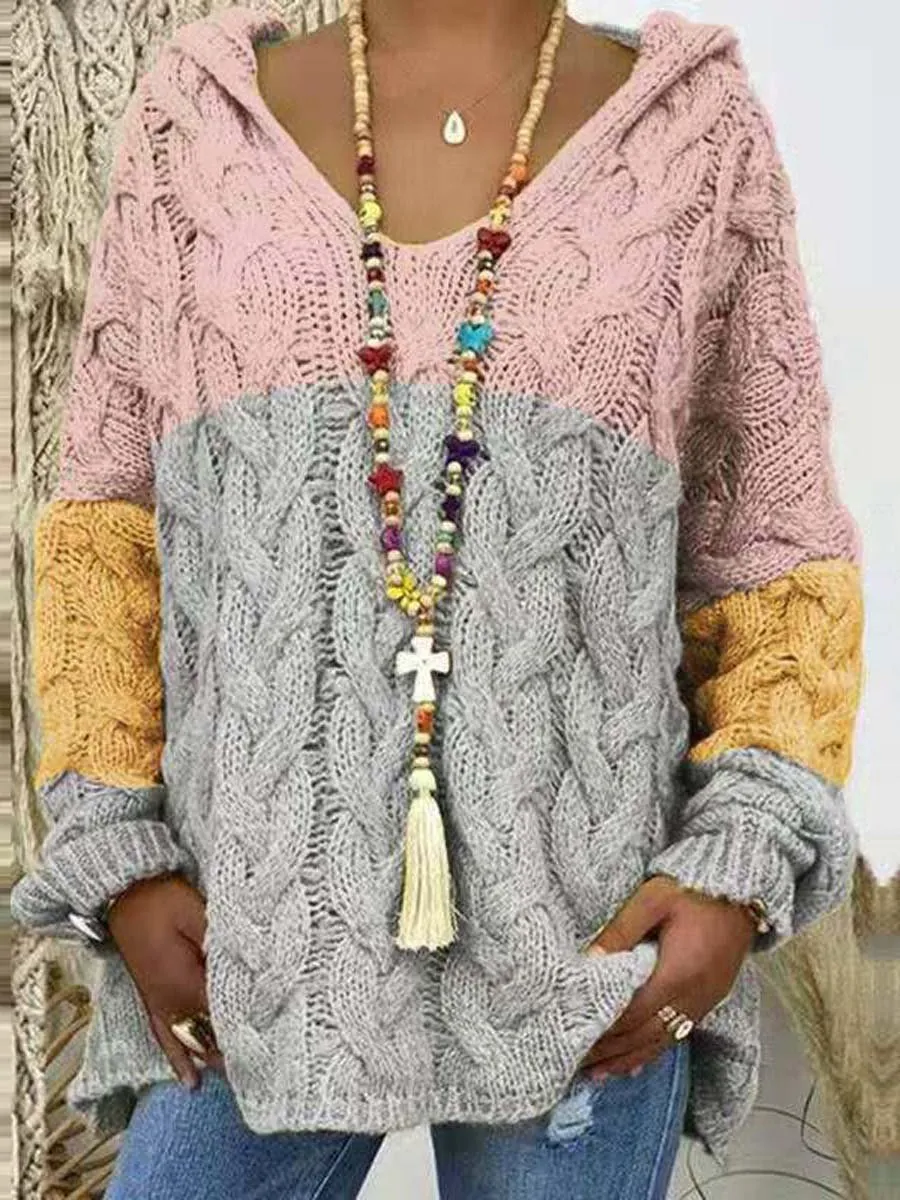 Timeless Solid Cable Knit Hoodie