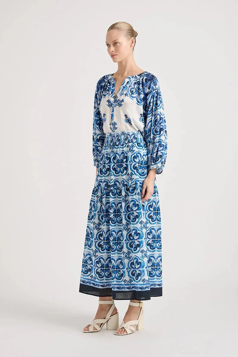 Twenty Cotton Shirt in Margaret Navy Print
