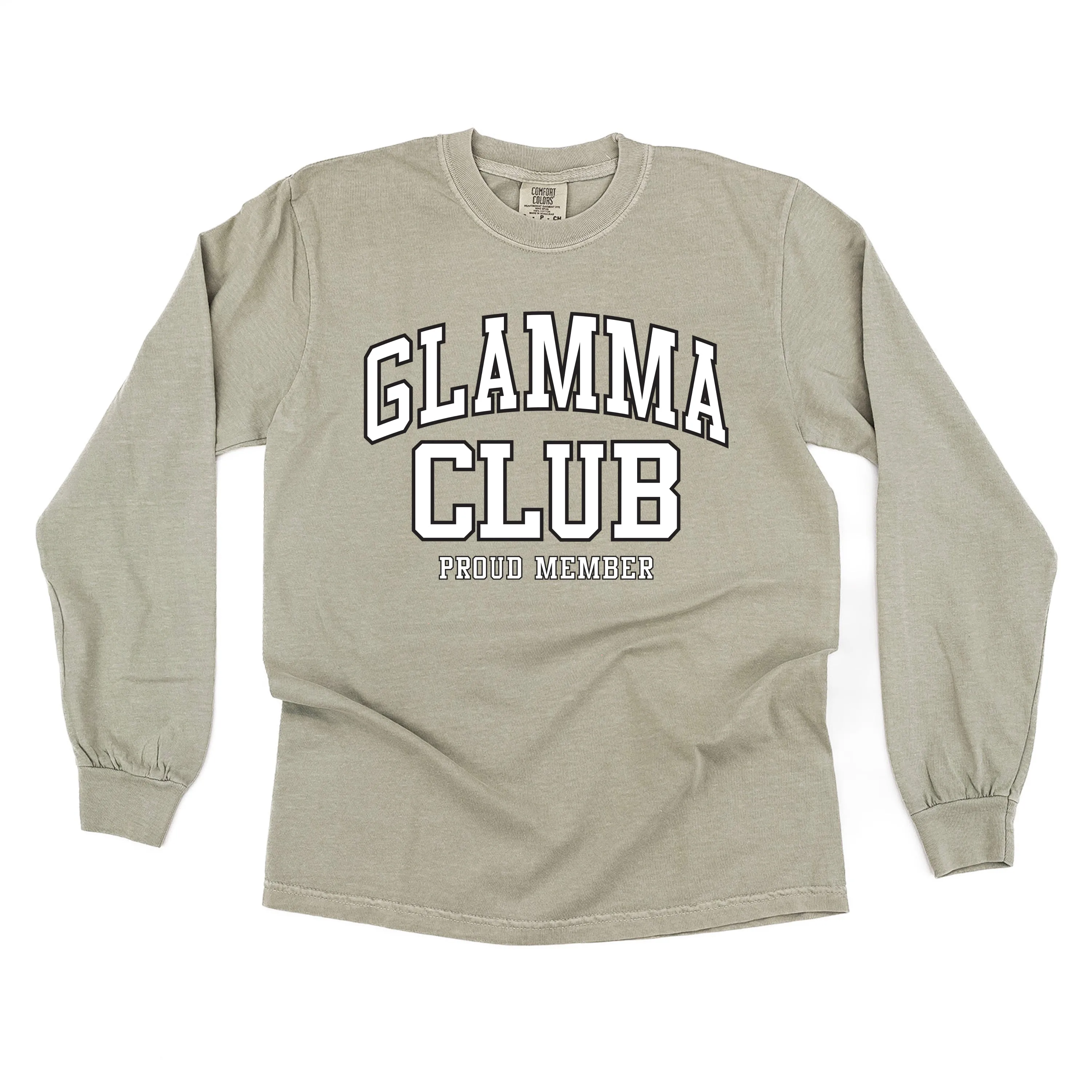 Varsity Style - GLAMMA Club - Proud Member - LONG SLEEVE COMFORT COLORS TEE